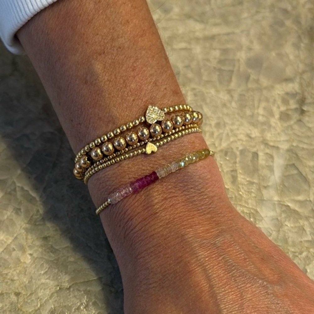 Karen Lazar 2MM Signature Bracelet with Strawberry Lemonade Sapphire Ombré